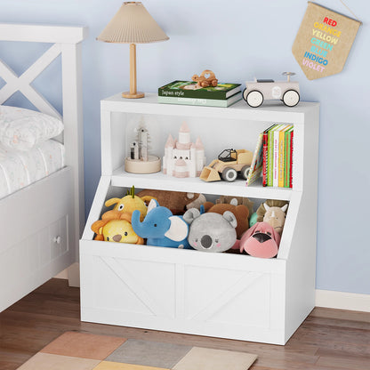 Wooden Kids Bookshelf & Toy Storage Organizer
