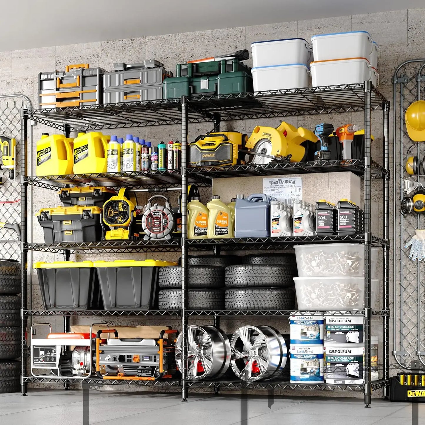 Heavy-Duty Adjustable Metal Storage Shelves