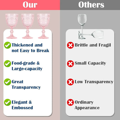 Vintage Wine Glasses, Set of 12 Goblets