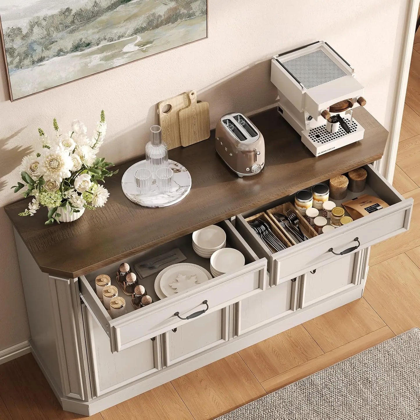 Rustic Farmhouse Buffet Cabinet