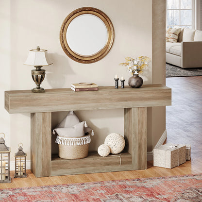Farmhouse Style Wooden Console Table