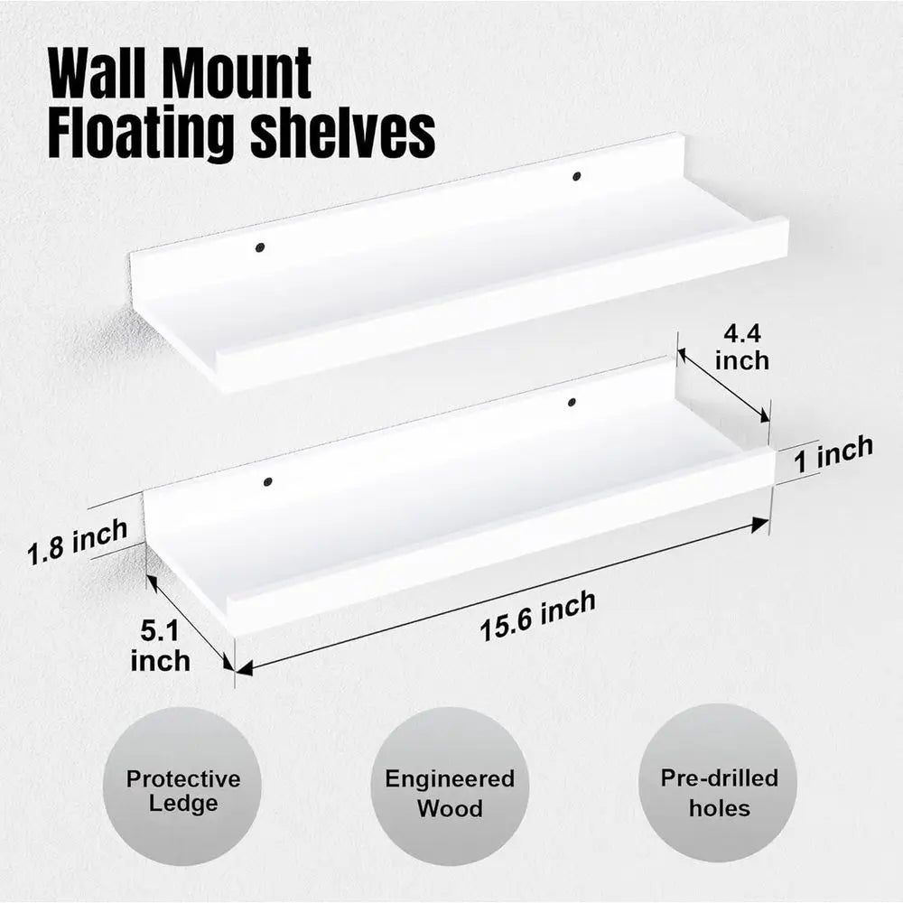 Set of 5 Wall-Mounted Display Shelves