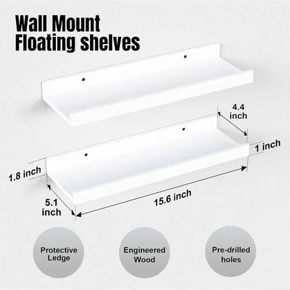 Set of 5 Wall-Mounted Display Shelves
