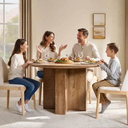 Luxury 47" Round Pedestal Dining Room Table