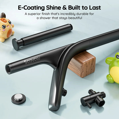 Dual Shower Head System for Couples | Adjustable Tandem Stainless Steel Shower Rod