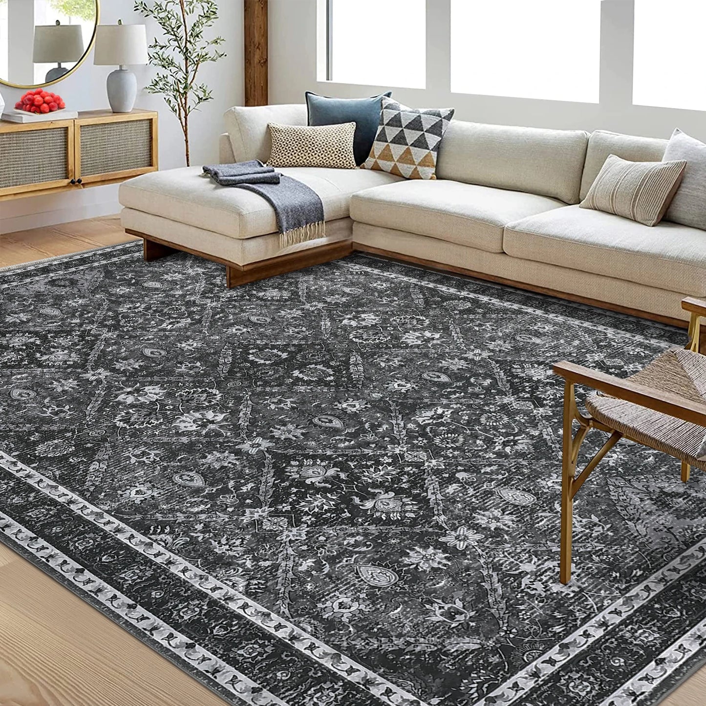 Beautiful Machine Washable Living Room Rug