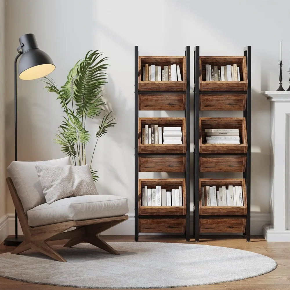 Rustic 3-Tier Wooden Basket Stand