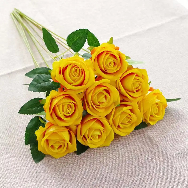 Velvet Artificial Rose Stems | Realistic Silk Flowers for Wedding & Home Décor