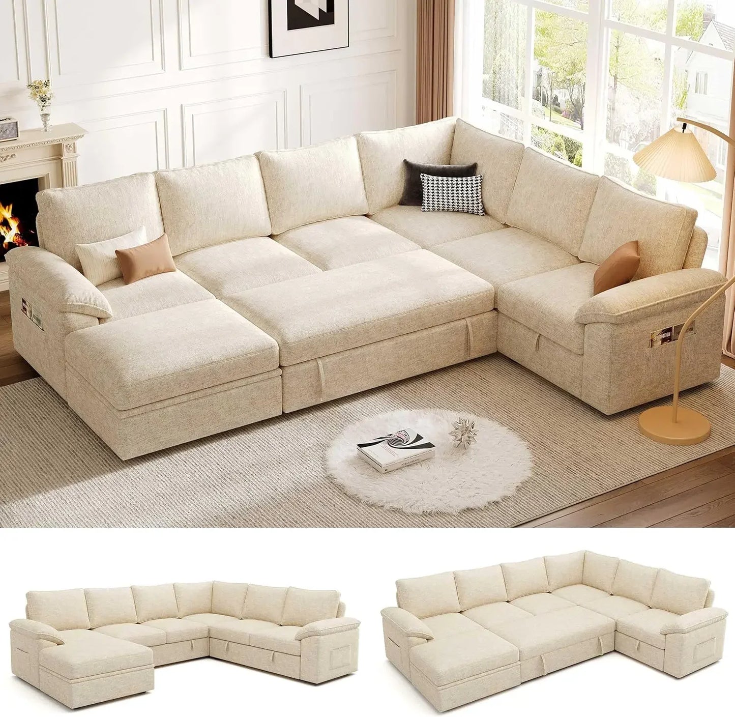 Luxury Modular Sleeper Sofa with Storage
