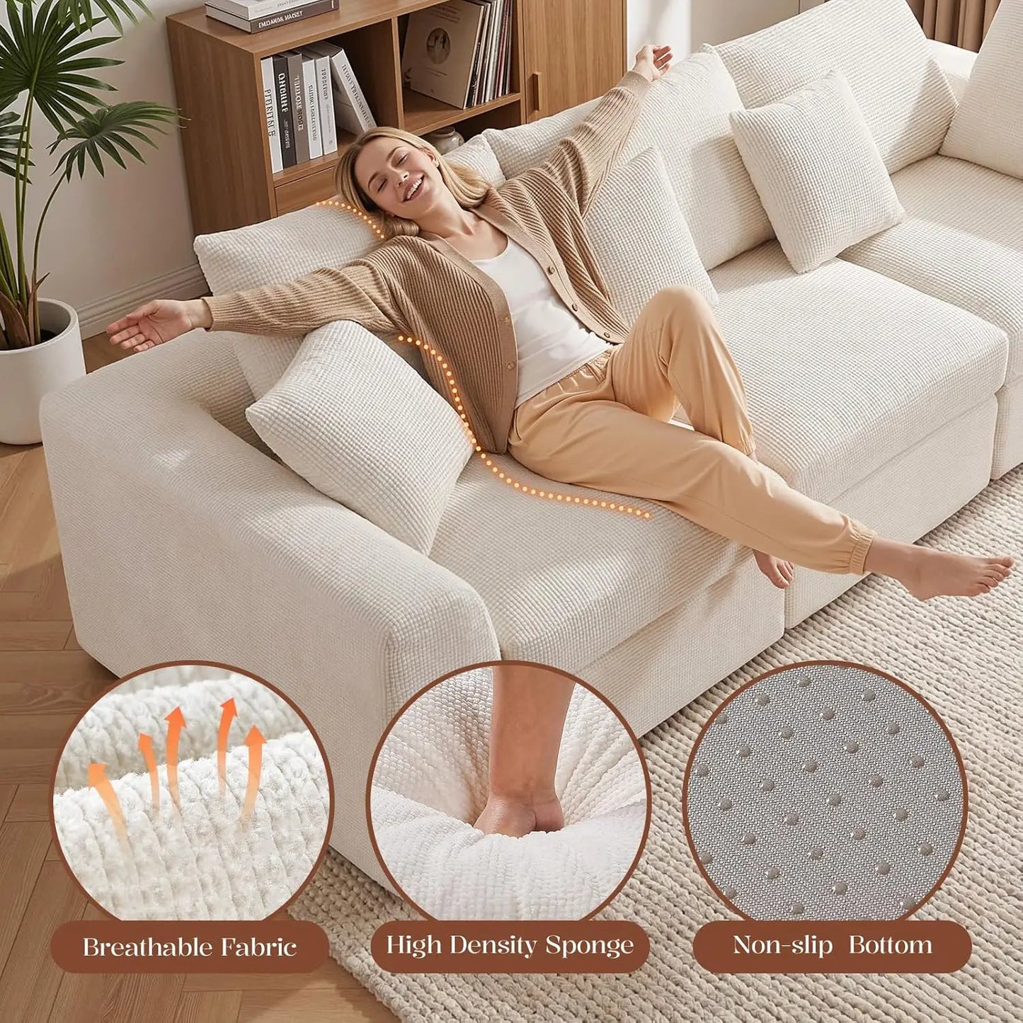 Luxurious Modular Cloud Sectional Sofa
