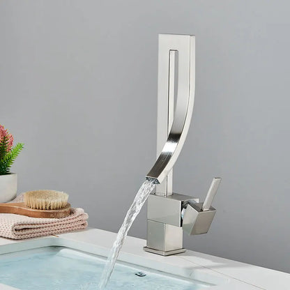Modern Brass Waterfall Bathroom Faucet