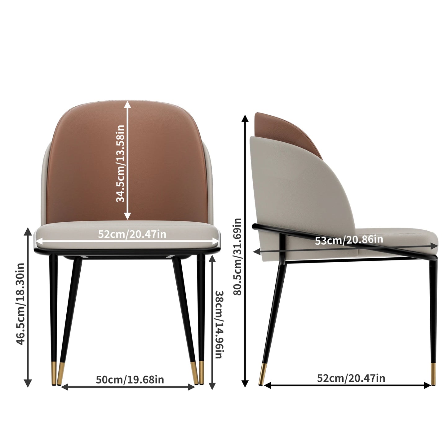 Modern Upholstered Dining Room Chairs, Set of 2