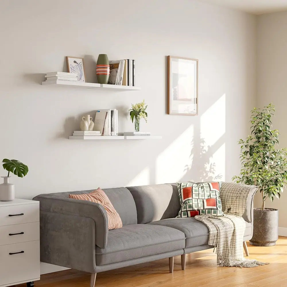 White Floating Shelves, Set of 4