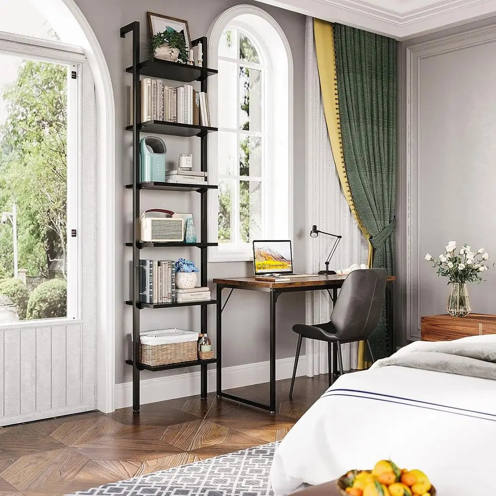 Stylish 6-Tier Metal Frame Ladder Shelf