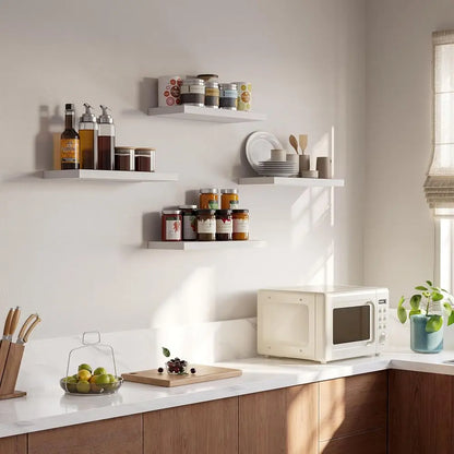 White Floating Shelves, Set of 4
