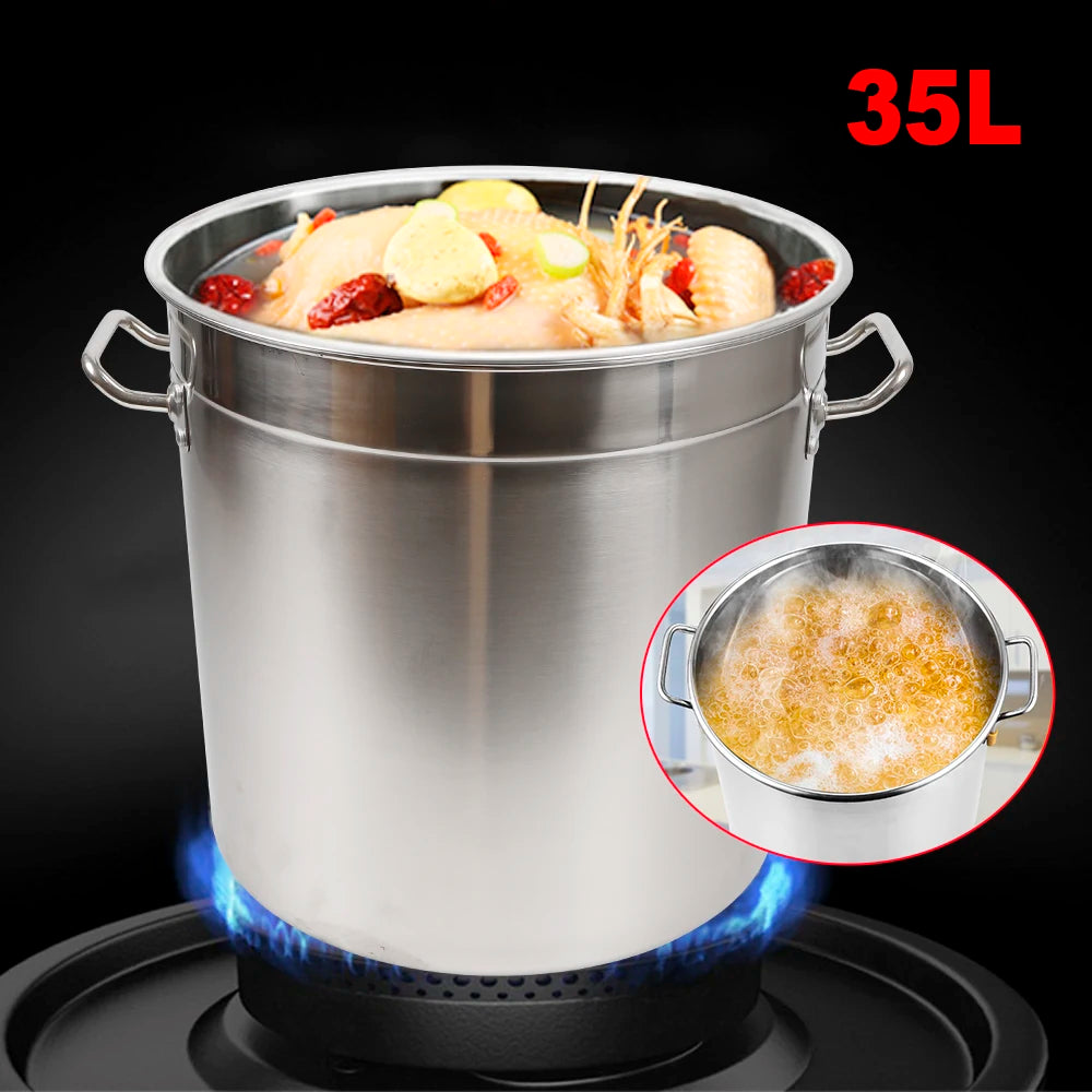 Large Capacity Stainless Steel Stock Pot with Lid