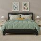 Upholstered Bed Frame with Adjustable Linen Headboard