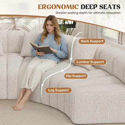 Modern Curved Velvet Cloud Sofa