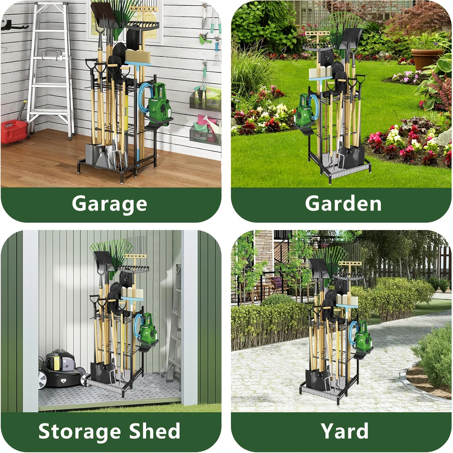 Sturdy Metal Garden Tool Rack