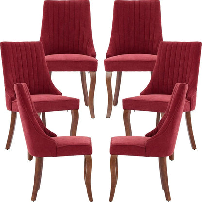 Mid Century Upholstered Dining Room Chairs, Set of 6