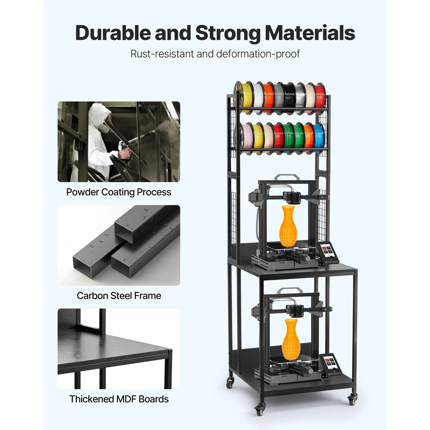 4-Tier 3D Printer Stand & Filament Storage Rack