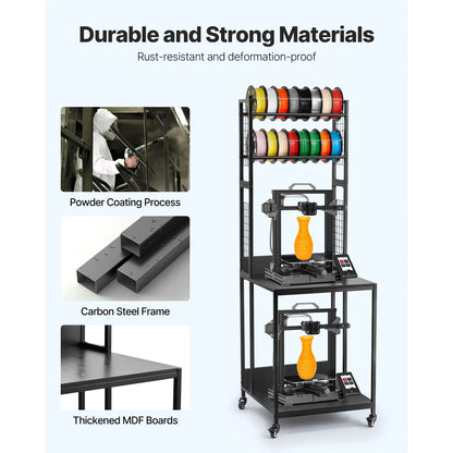 4-Tier 3D Printer Stand & Filament Storage Rack