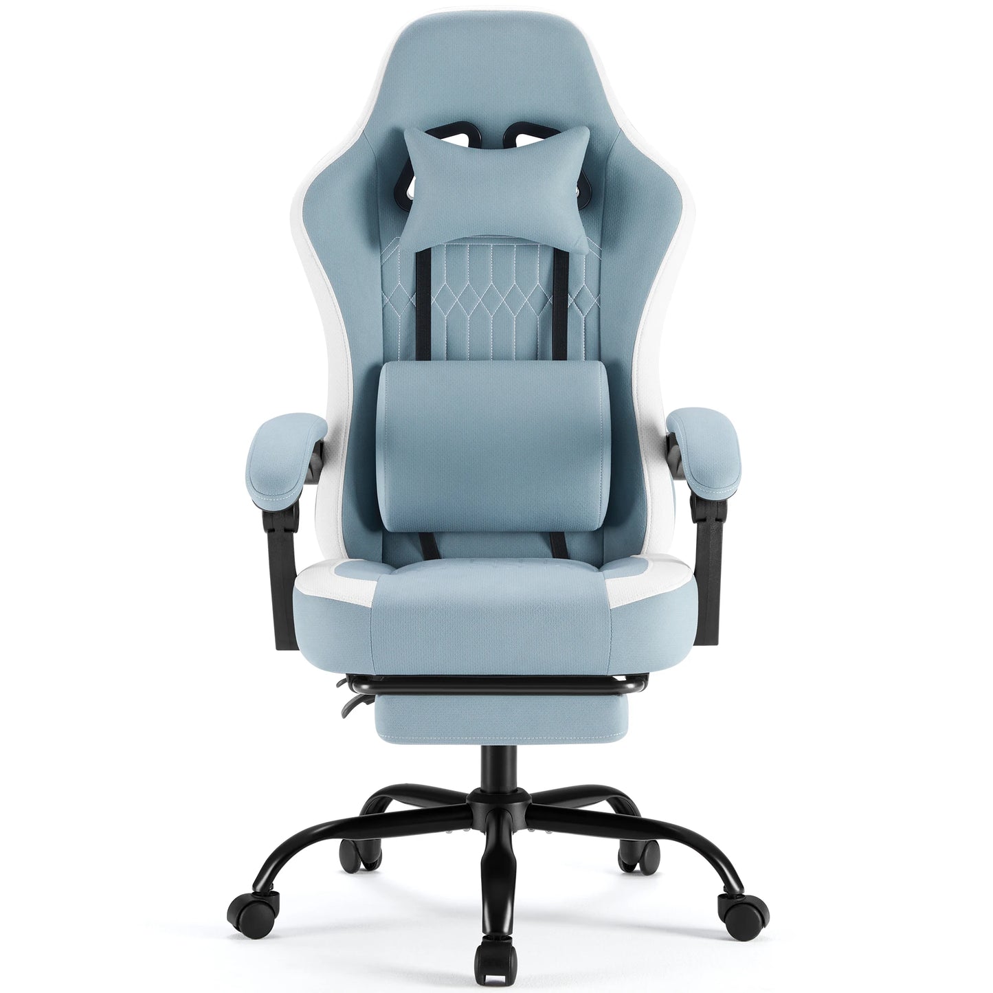 Ergonomic Gaming Chair with Pocket Spring Cushion, Footrest & Lumbar Support