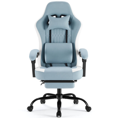 Ergonomic Gaming Chair with Pocket Spring Cushion, Footrest & Lumbar Support