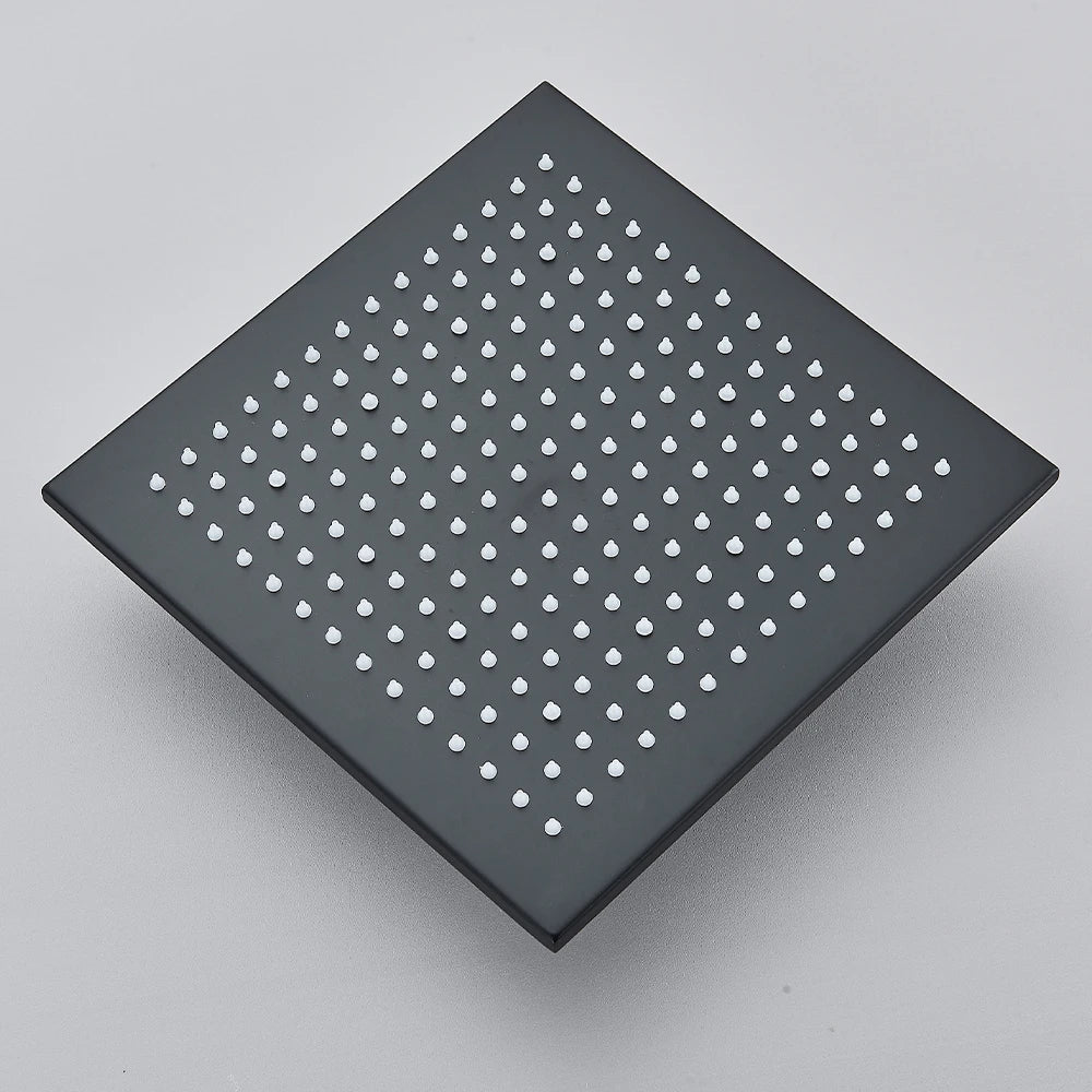 16 Inch LED Rainfall Shower Head | Large Square Brass Ceiling Mount Shower