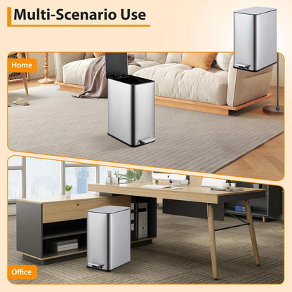 Stainless Steel Soft Close Trash Can with Pedal