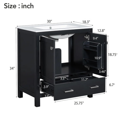 Solid Wood Dual Basin Bathroom Vanity
