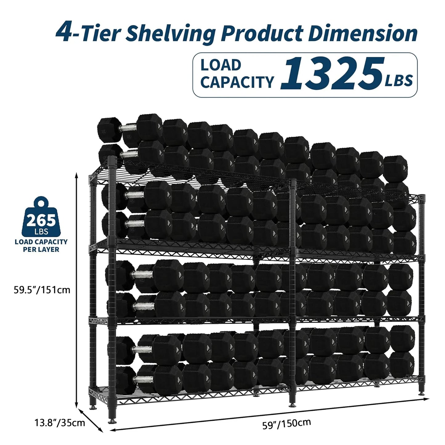 Heavy-Duty Adjustable Metal Storage Shelves