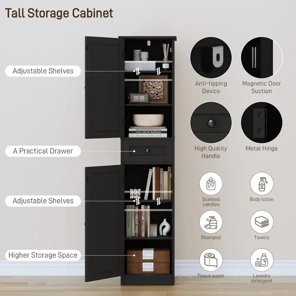 Tall Freestanding Barn Door Bathroom Cabinet