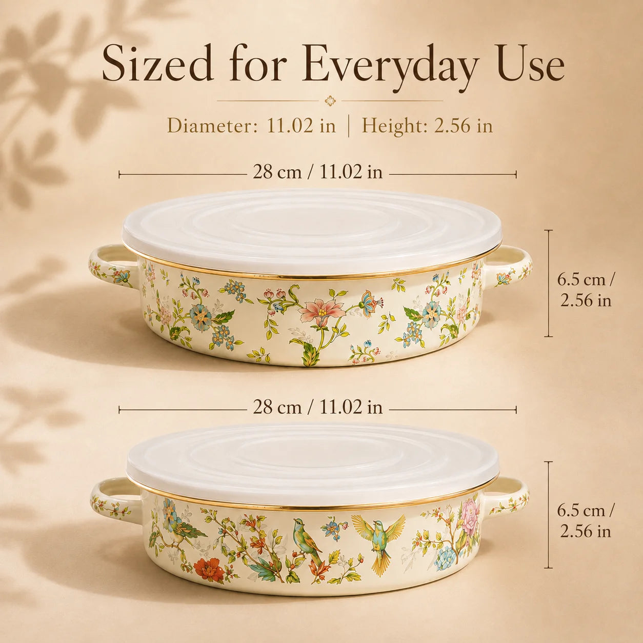 Vintage Floral Enamel Pie Pan