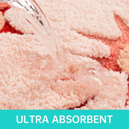 Non-Slip Pink Flower Bath Mat