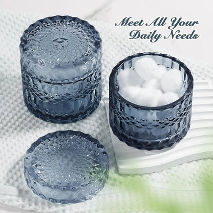 Blue Glass Bathroom Accessory Set