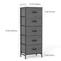 Lightweight Wardrobe with Fabric Drawers, Steel Frame and Solid Wood Top