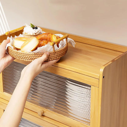 2-Tier Bamboo Kitchen Storage Cabinet.