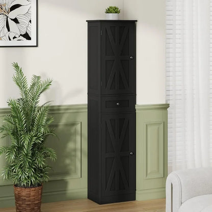 Tall Freestanding Barn Door Bathroom Cabinet