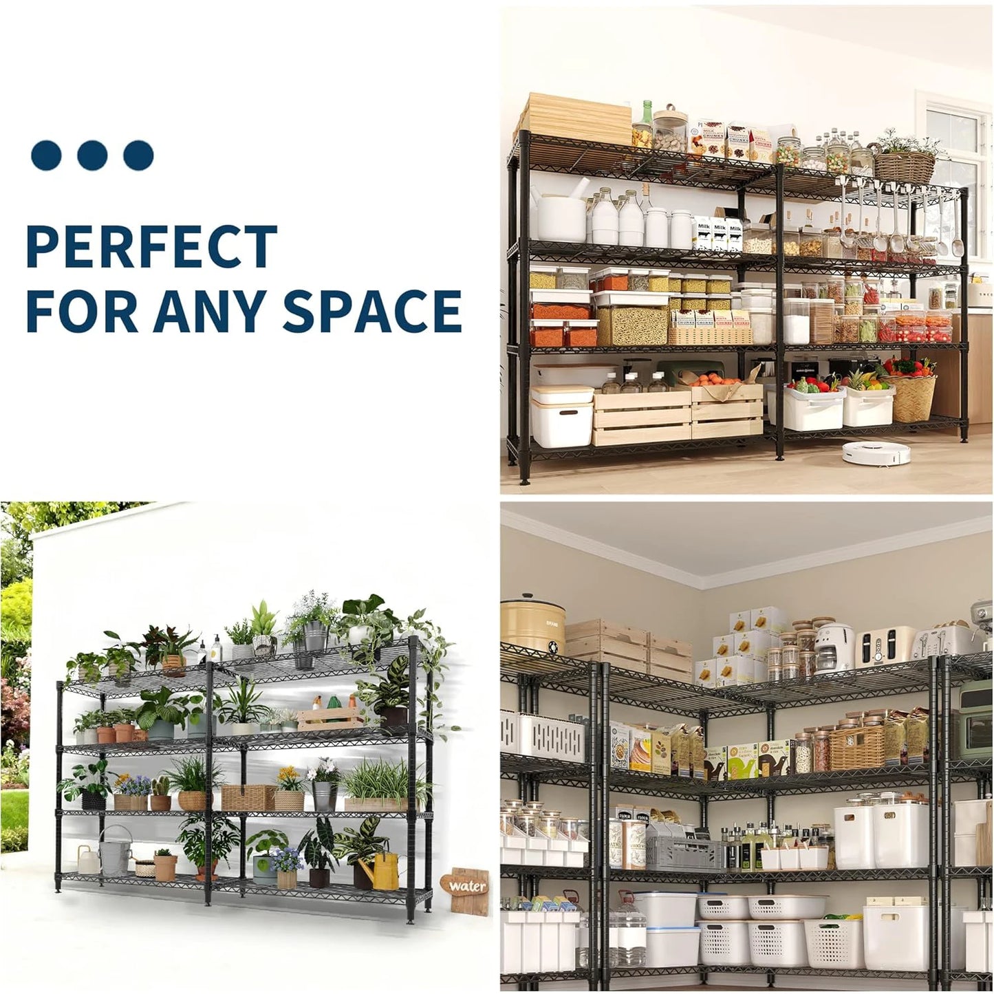 Heavy-Duty Adjustable Metal Storage Shelves