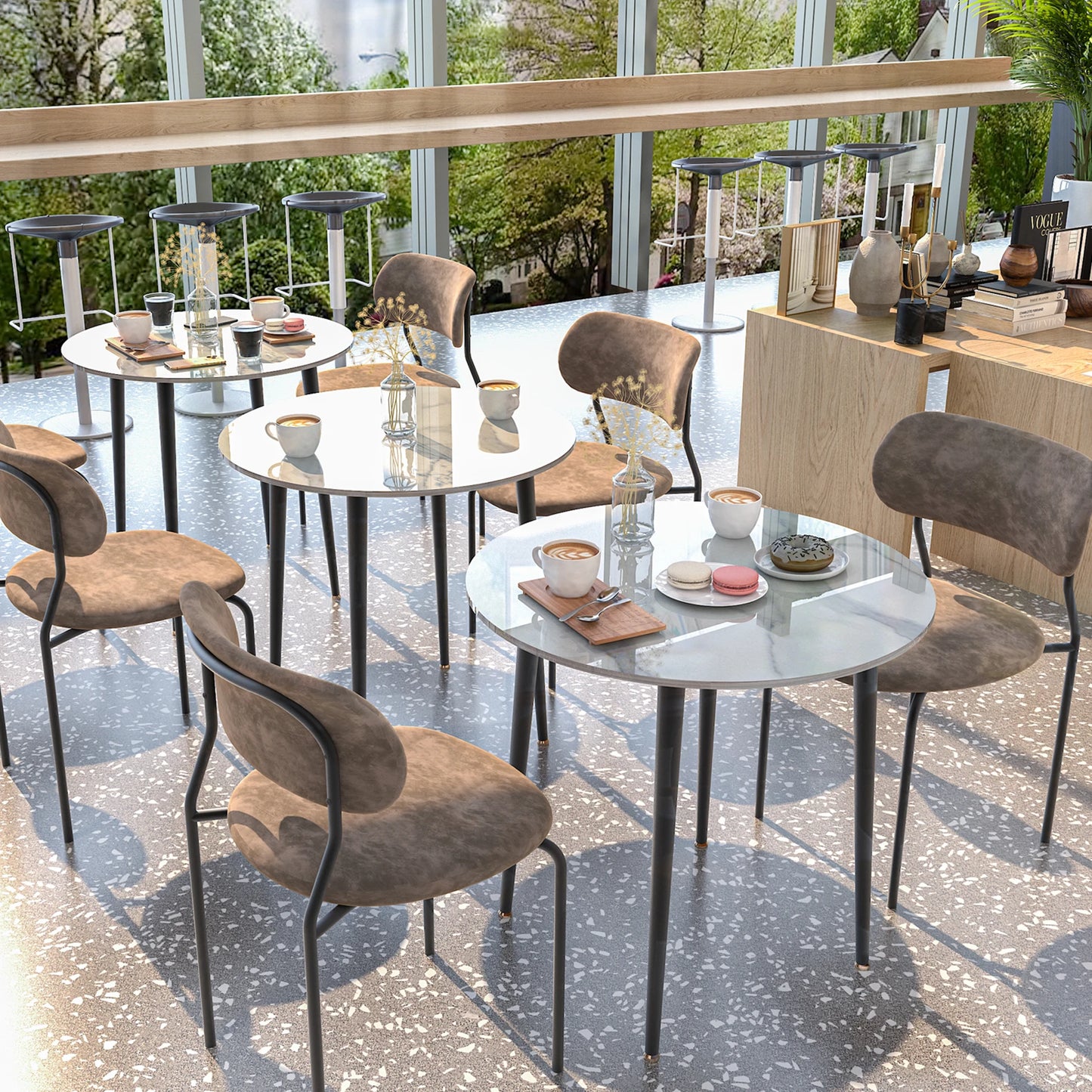 Round Sintered Stone Dining Room Table