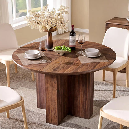 Luxury 47" Round Pedestal Dining Room Table