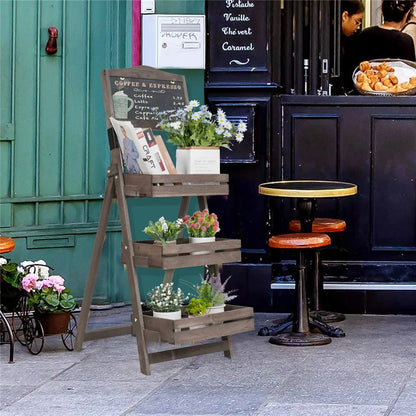 Folding Ladder 3-Tier Plant Stand