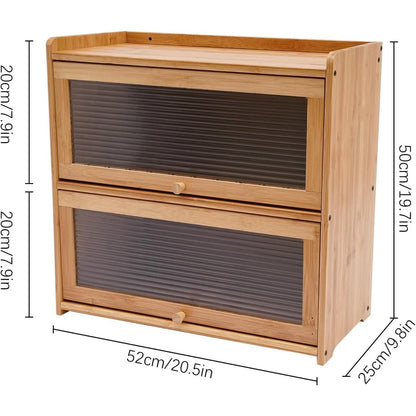 2-Tier Bamboo Kitchen Storage Cabinet.