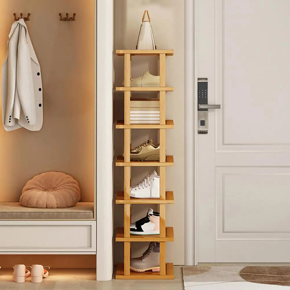 Space-Saving Bamboo Shoe Rack