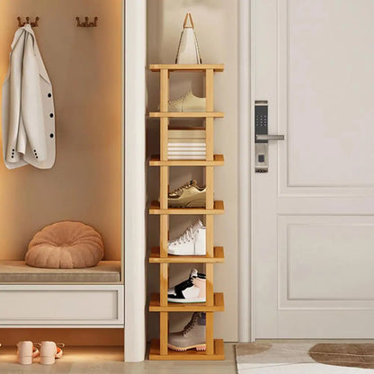 Space-Saving Bamboo Shoe Rack