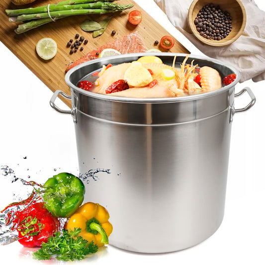 Large Capacity Stainless Steel Stock Pot with Lid