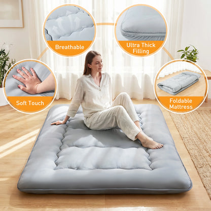 Soft Foldable Futon Mattress with Washable Cover
