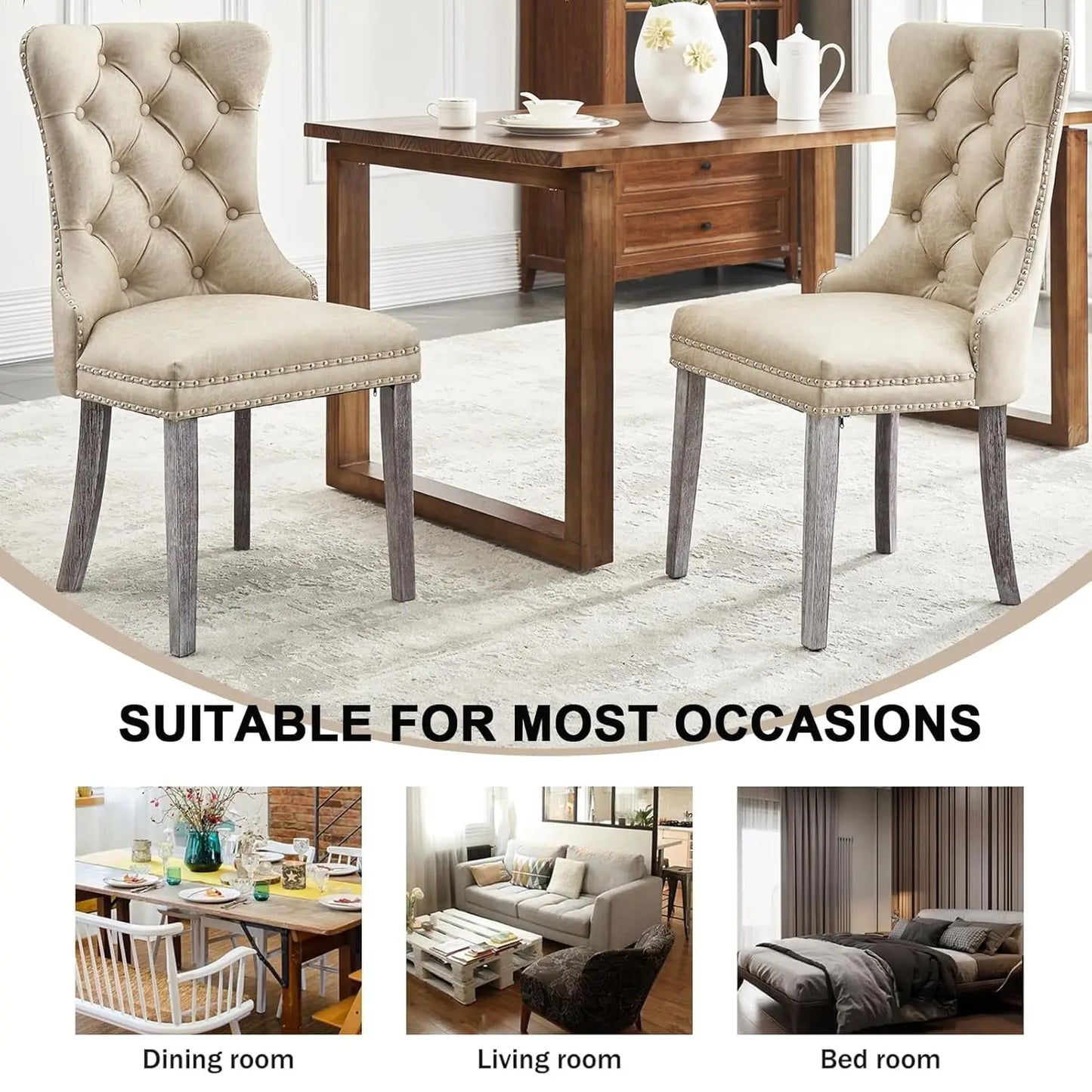 Modern Wingback Dining Room Chair Set