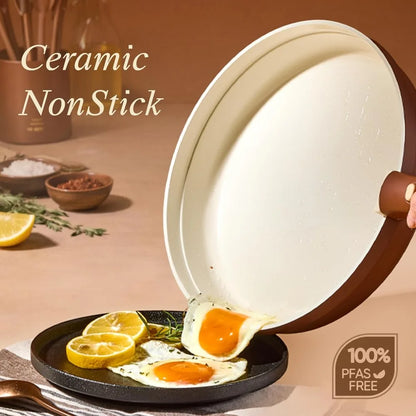 Ceramic Cookware Set with Removable Handles